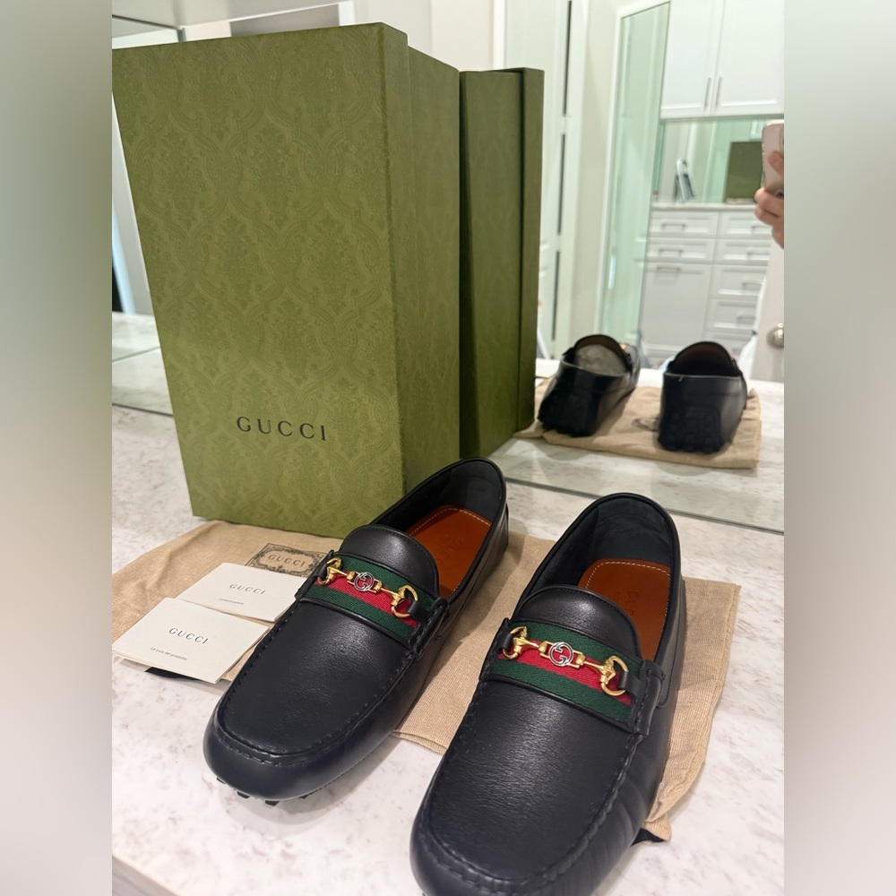 Gucci Black Leather Loafers